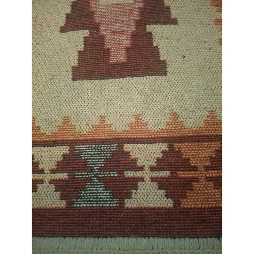 Vintage Southwestern Small Rug, Mat, Woven - 40” x 22x With Fringe